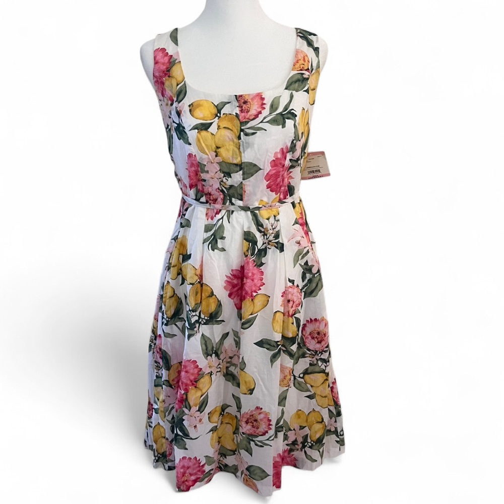 NWT Anne Klein white and floral women’s dress size 10